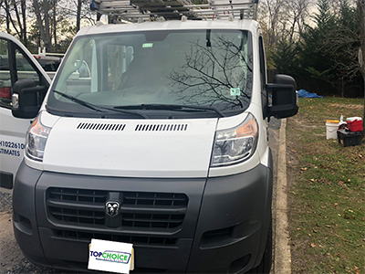 Grey Dodge Van after Top Choice Auto Glass windshield replacement